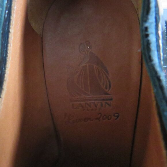 LANVIN River 2009 Collection Mirrored Patent Bronze Heel Platform Lace Up Shoes - Picture 15 of 15